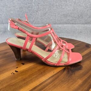 east 5th Coral Heels Sandals Strappy Cage Open Toe Buckle Women's Size 9.5M